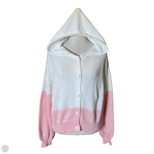 Sweater By Clothes Mentor In Pink & White, Size: Xl