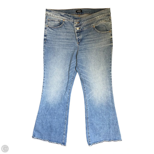 Jeans Flared By Express In Blue Denim, Size: 14