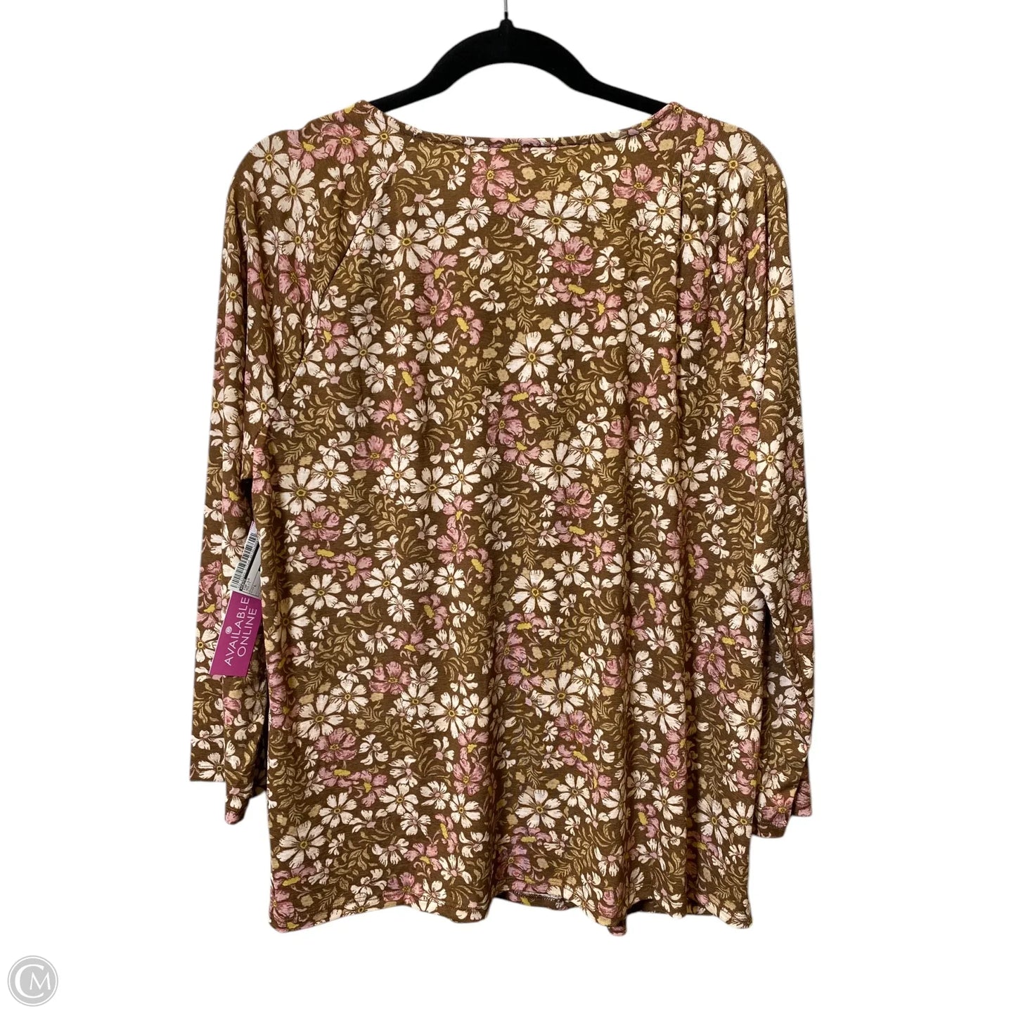 Top Long Sleeve By Cato In Multi-colored, Size: L