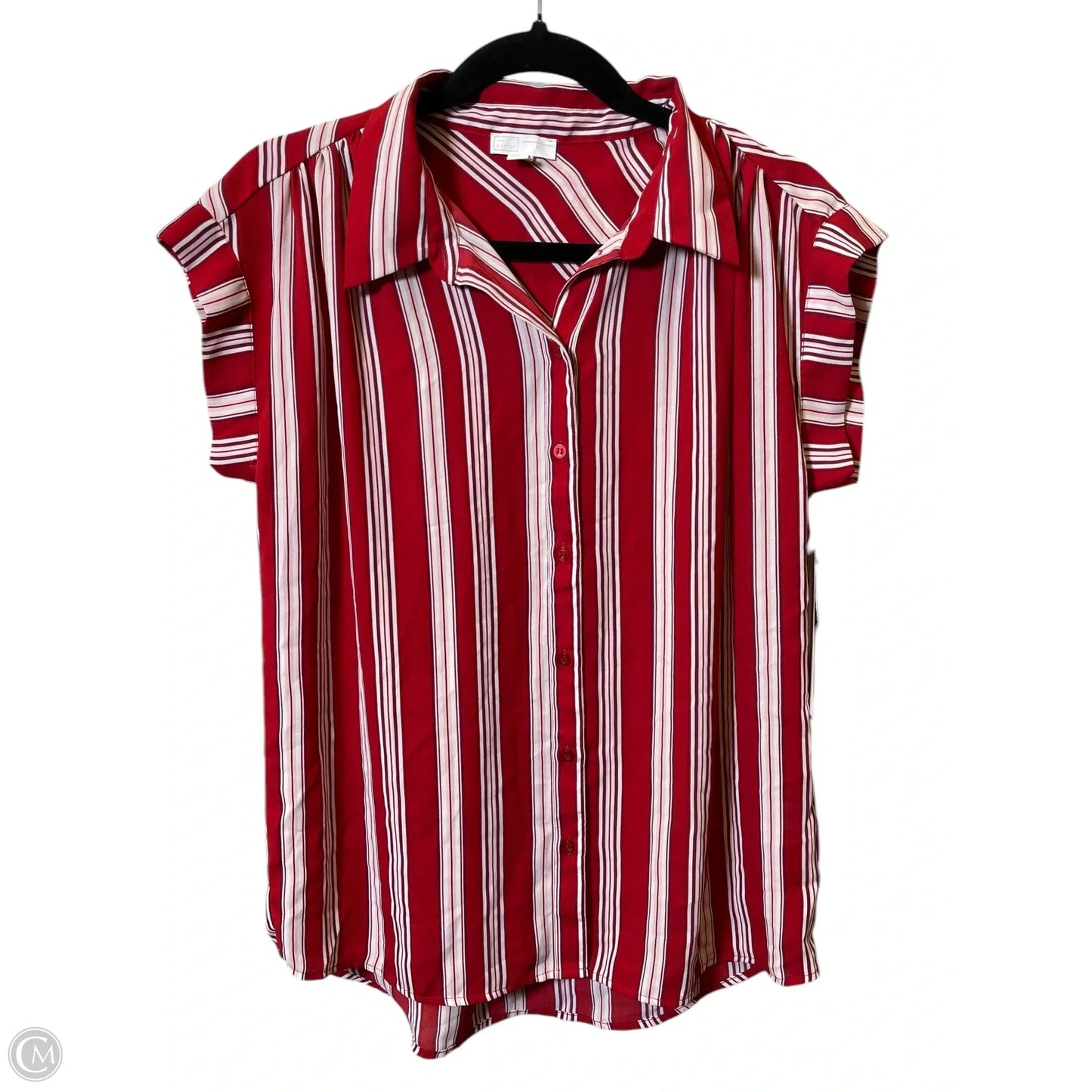 Top Short Sleeve By 14th And Union In Striped Pattern, Size: S