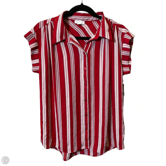 Top Short Sleeve By 14th And Union In Striped Pattern, Size: S