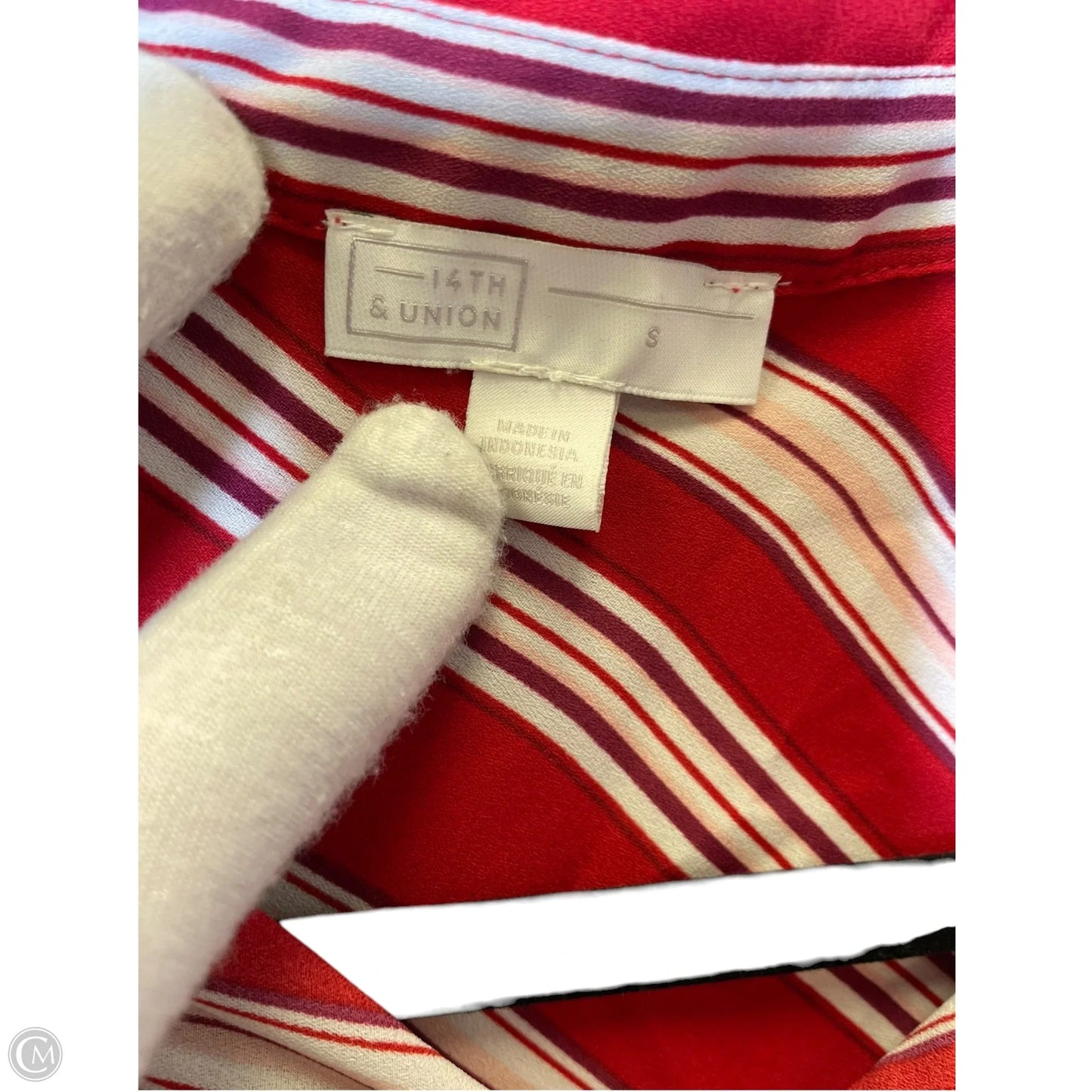 Top Short Sleeve By 14th And Union In Striped Pattern, Size: S