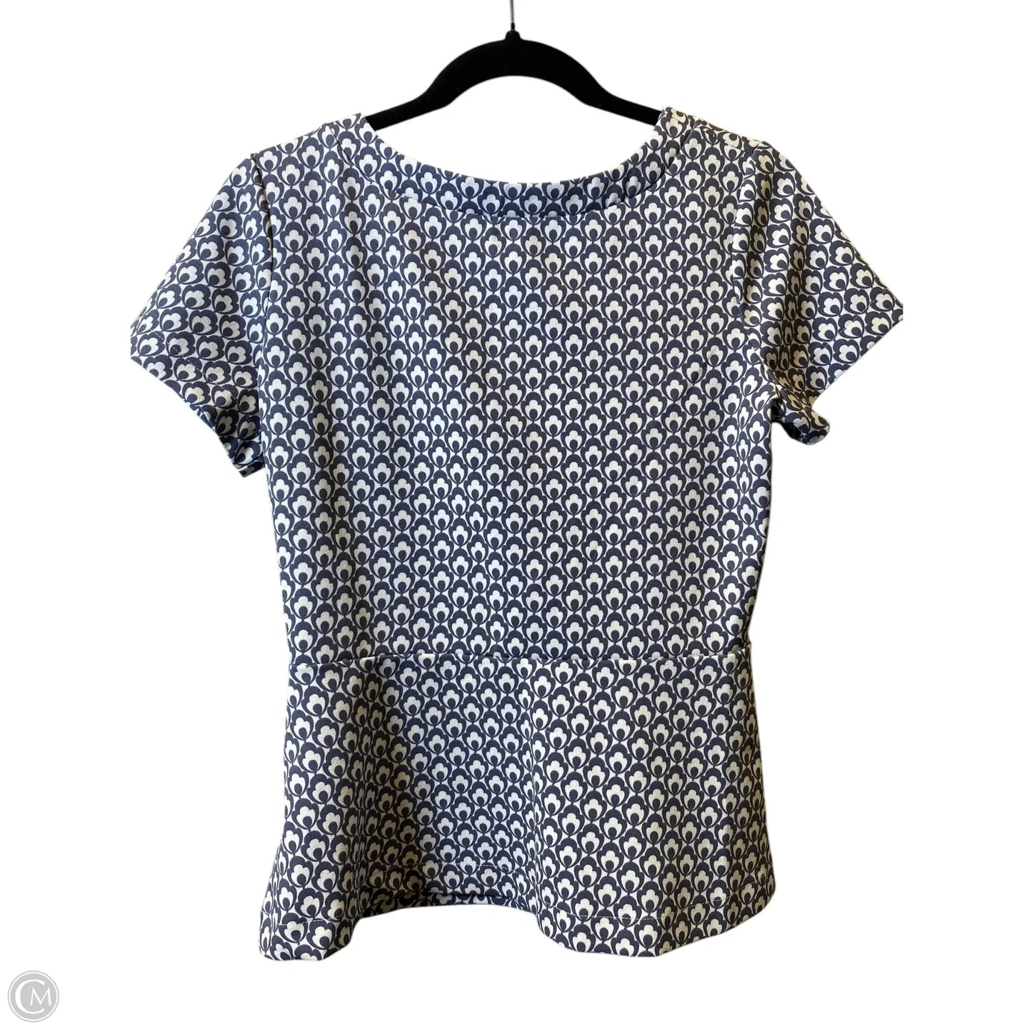 Top Short Sleeve By Ann Taylor In Grey & White, Size: S