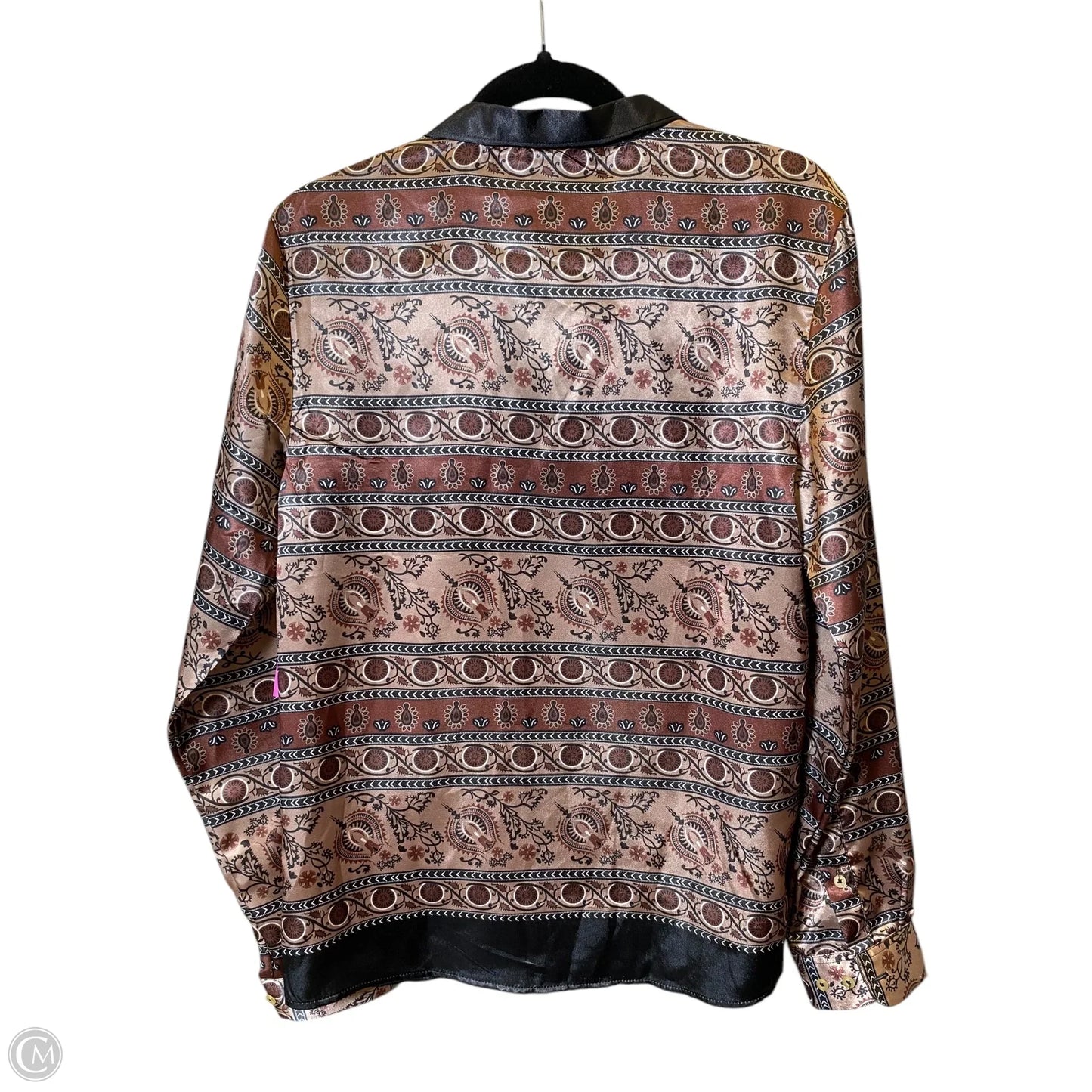 Blouse Long Sleeve By Clothes Mentor In Brown, Size: S