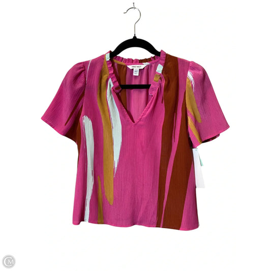 Blouse Short Sleeve By Nine West In Multi-colored, Size: Xs