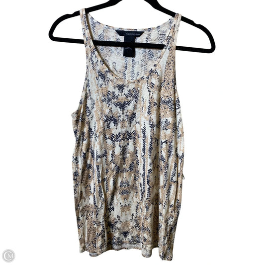 Top Sleeveless By Calvin Klein In Animal Print, Size: S