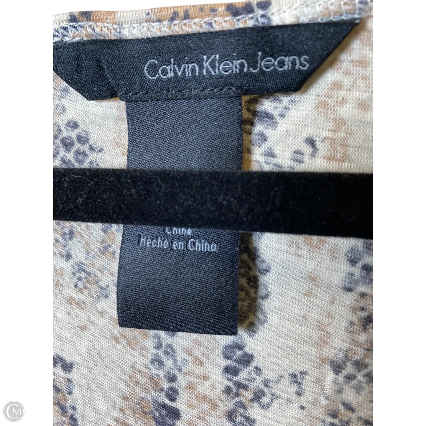 Top Sleeveless By Calvin Klein In Animal Print, Size: S