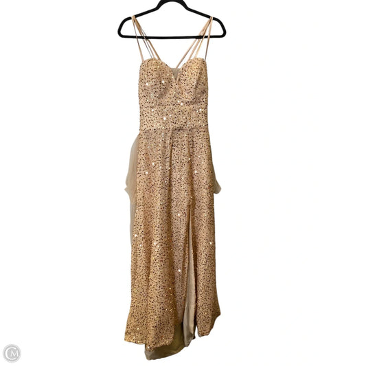 Dress Party Long By Clothes Mentor In Gold, Size: 2x