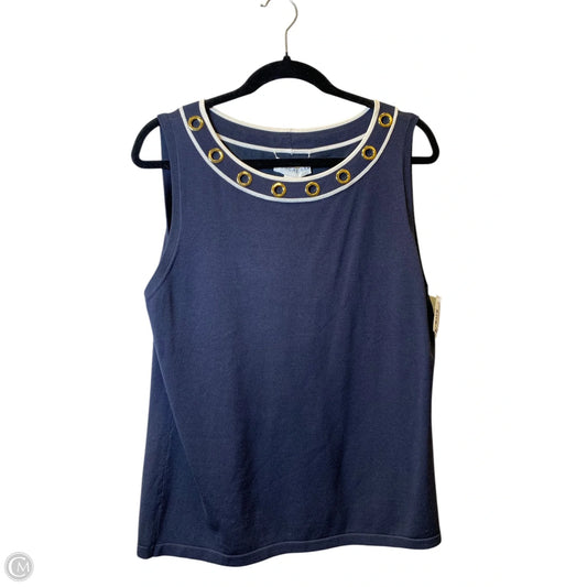 Top Sleeveless By Doncaster In Navy, Size: Xl