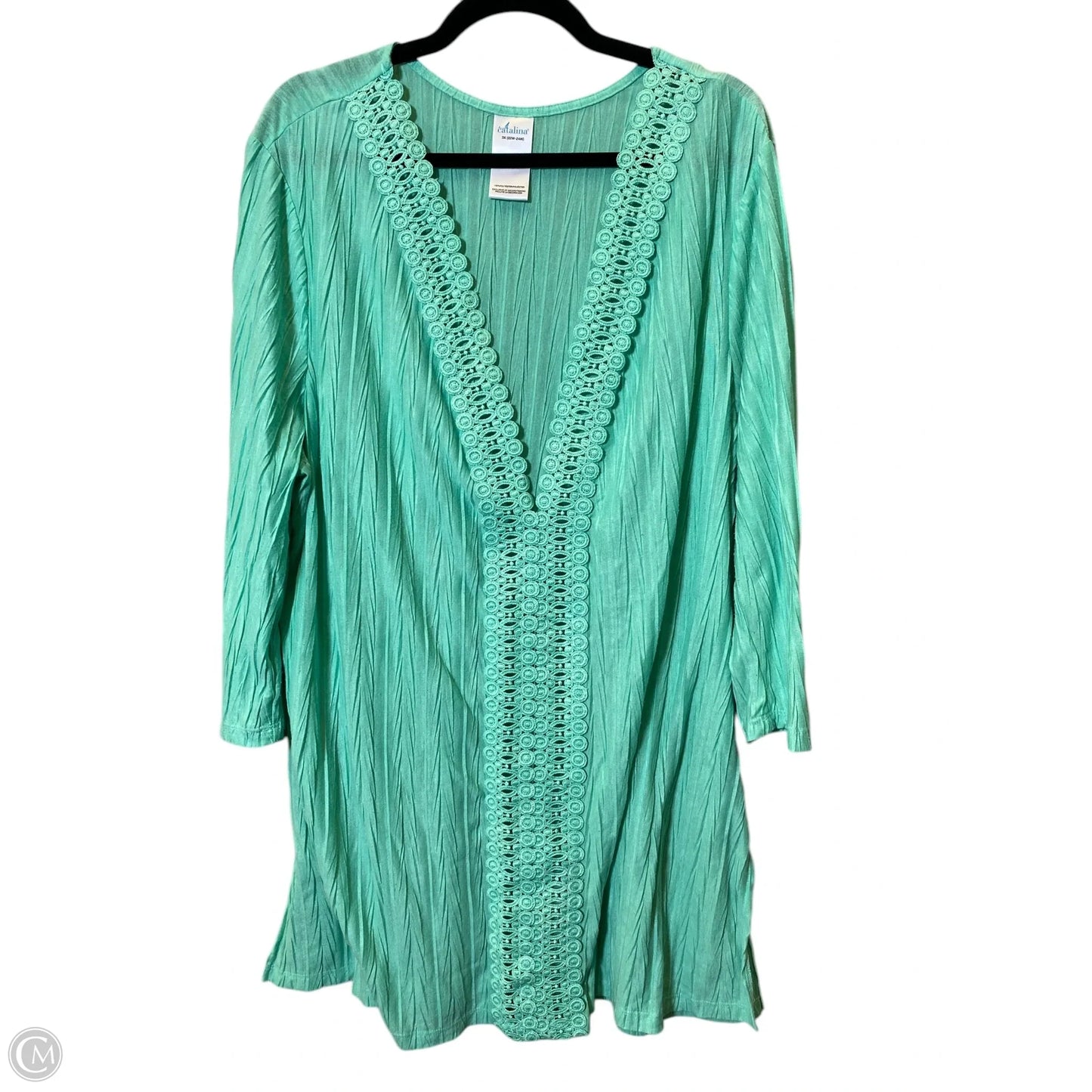 Top 3/4 Sleeve By Catalina In Green, Size: 3x