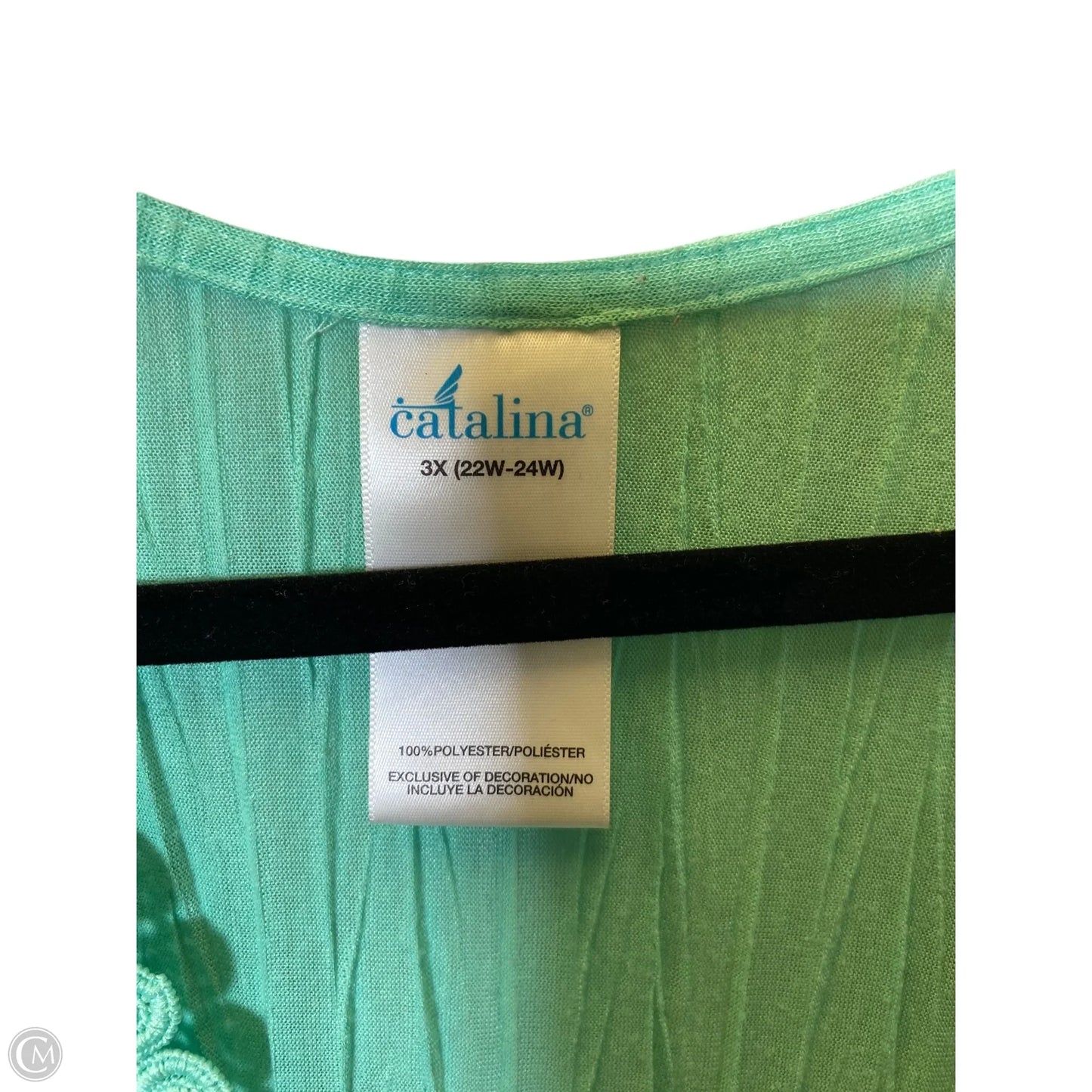 Top 3/4 Sleeve By Catalina In Green, Size: 3x