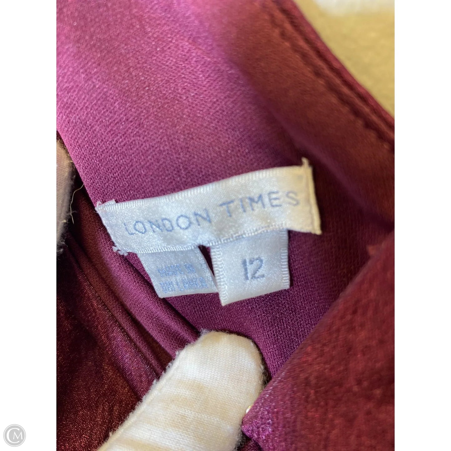 Dress Casual Short By London Times In Maroon, Size: L