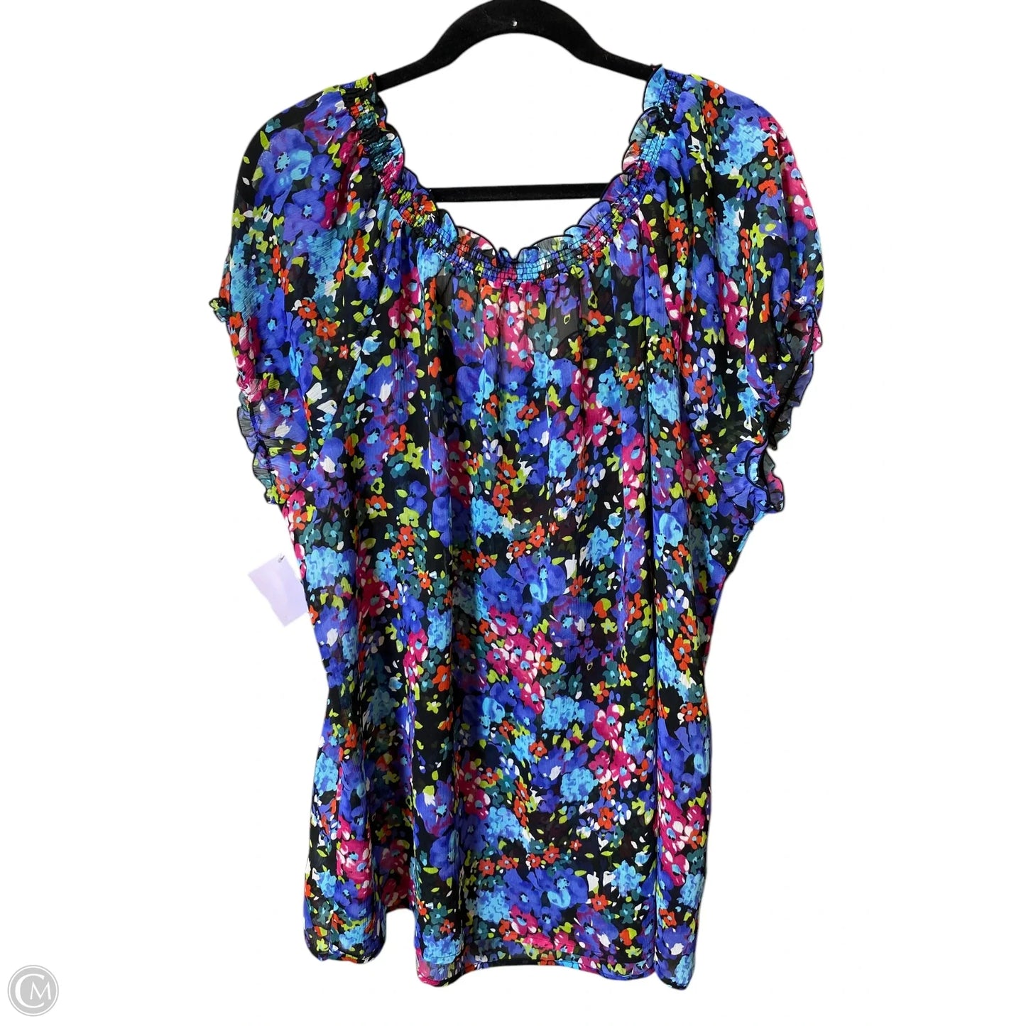 Top Short Sleeve By Clothes Mentor In Floral Print, Size: 2x