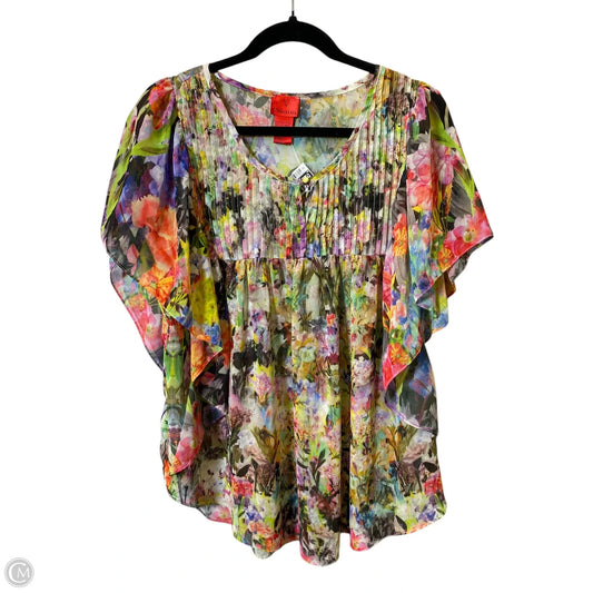 Top Short Sleeve By Cristina In Floral Print, Size: L