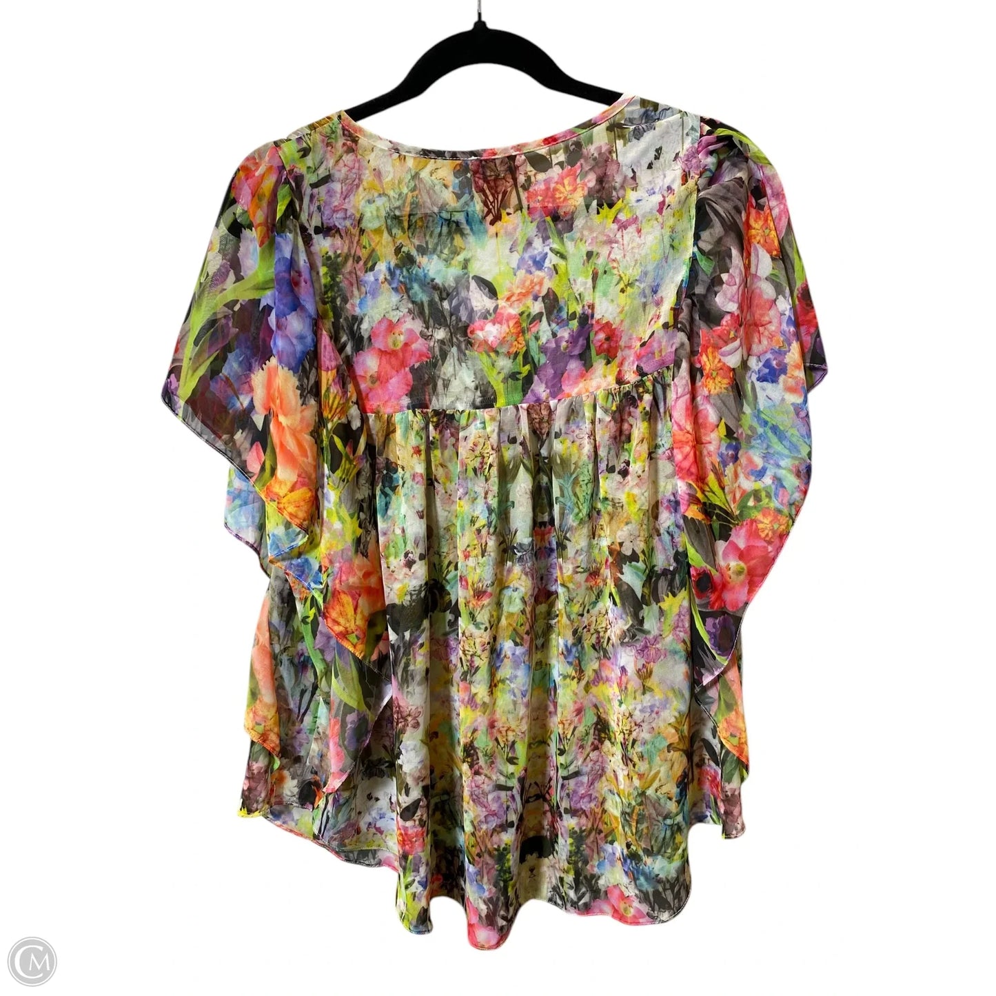 Top Short Sleeve By Cristina In Floral Print, Size: L