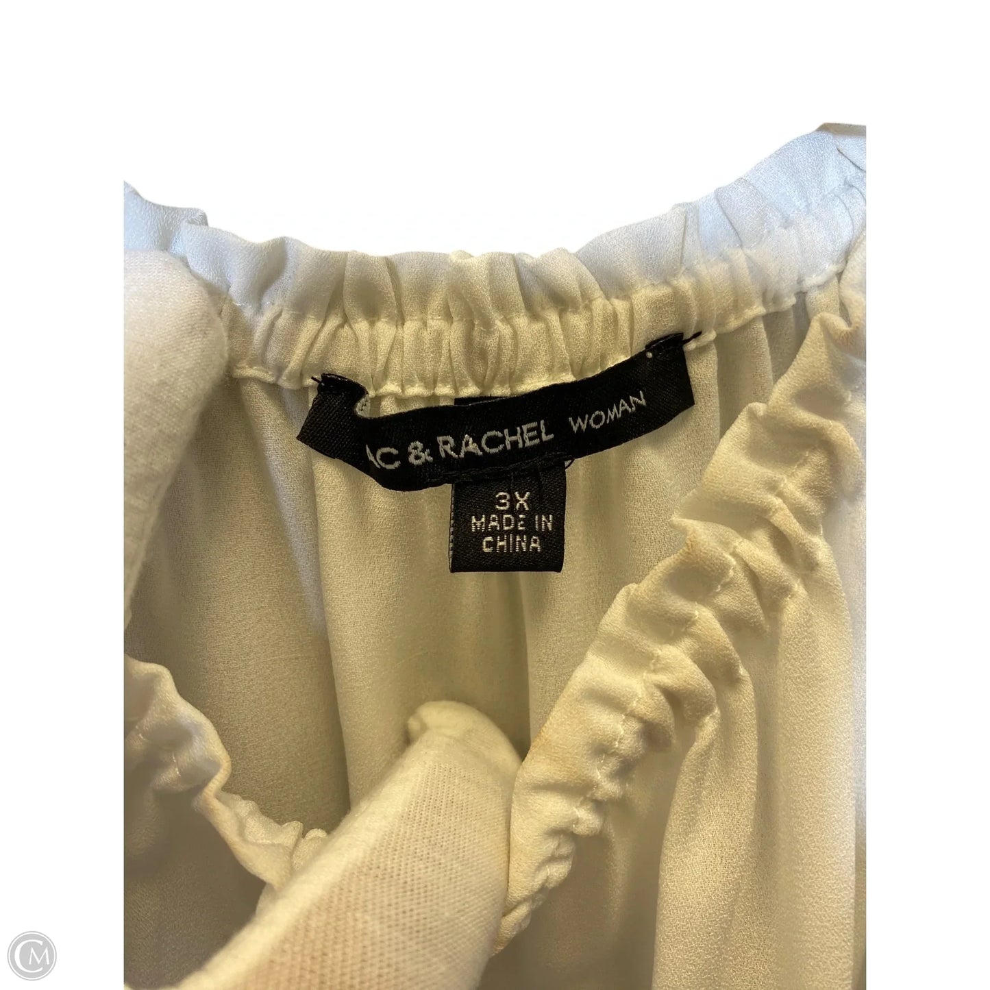 Top 3/4 Sleeve By Zac And Rachel In White, Size: 3x
