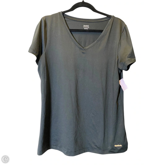 Athletic Top Short Sleeve By Reebok In Black, Size: Xl