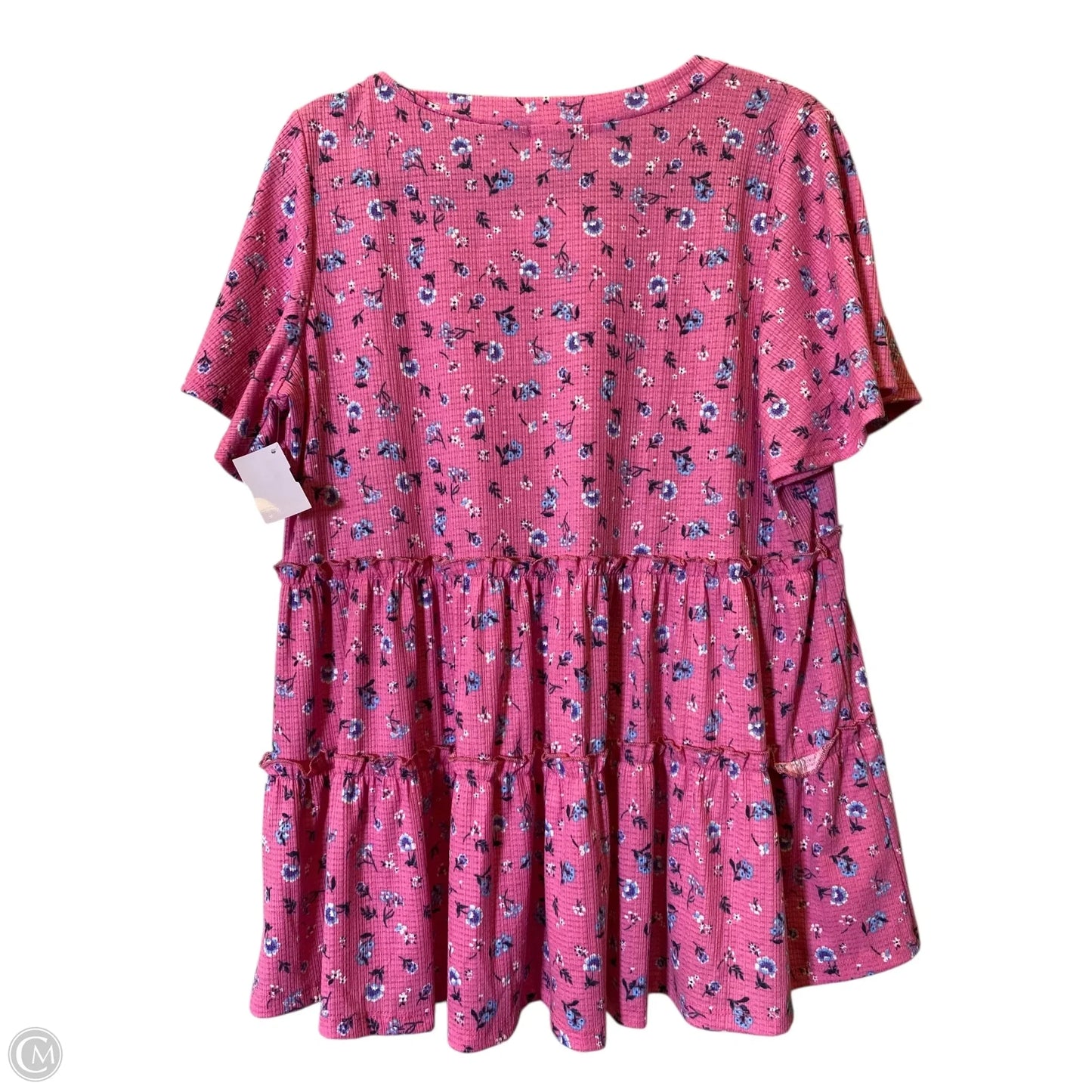 Top Short Sleeve By Oddi In Floral Print, Size: L