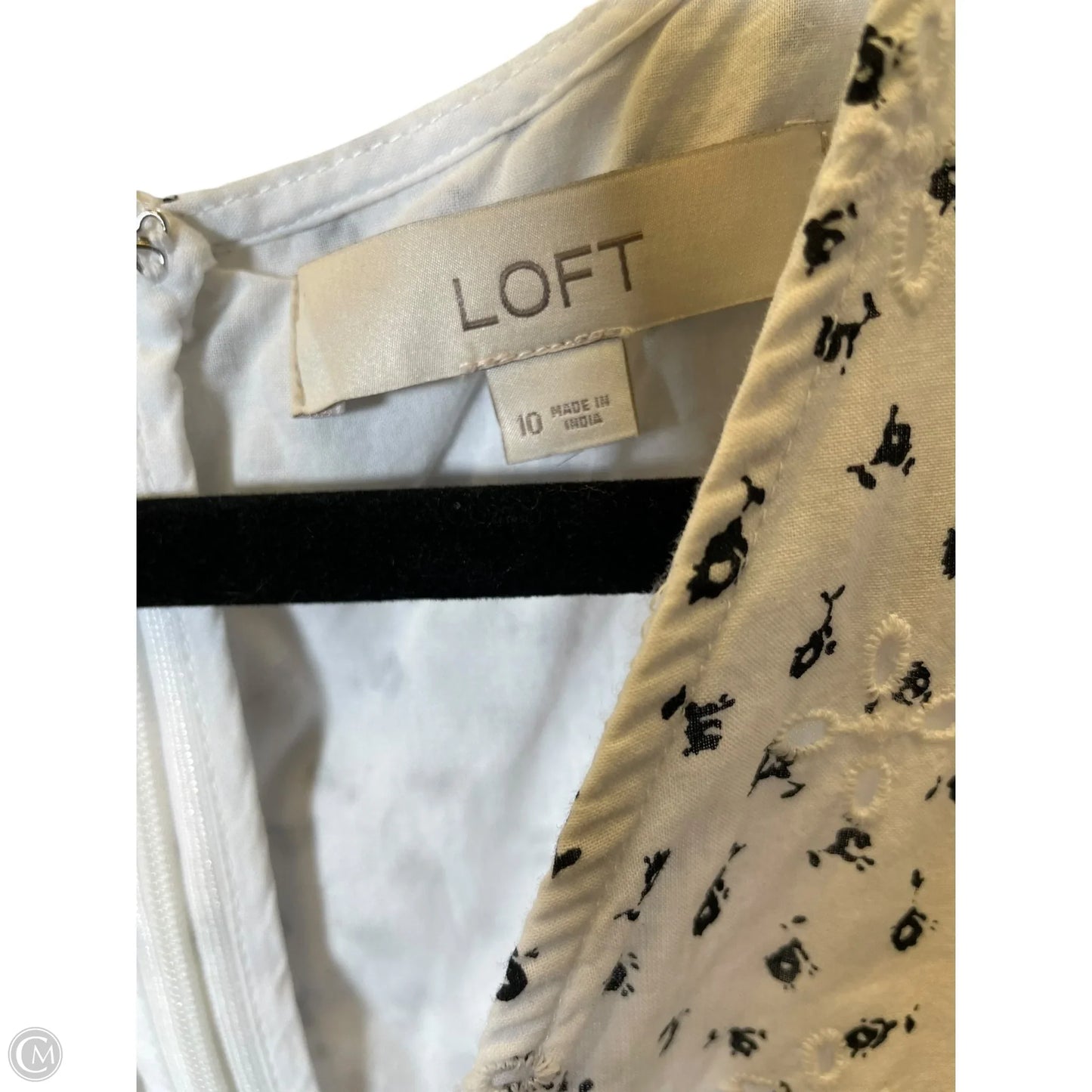 Dress Casual Midi By Loft In Black & White, Size: M