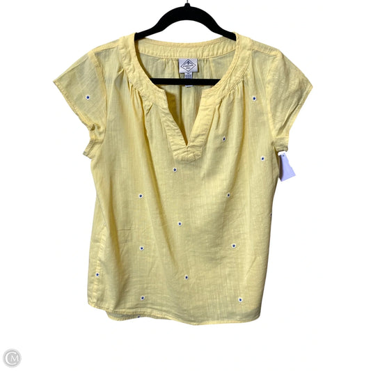 Top Short Sleeve By St Johns Bay In Yellow, Size: S