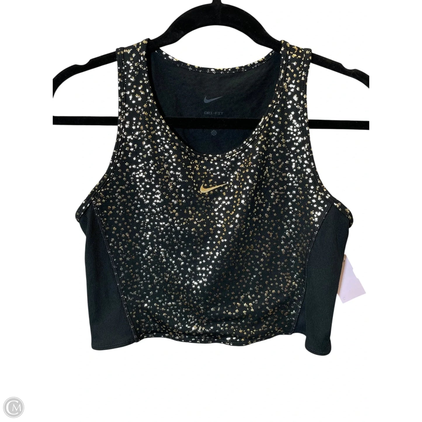 Athletic Tank Top By Nike In Black & Gold, Size: Xl