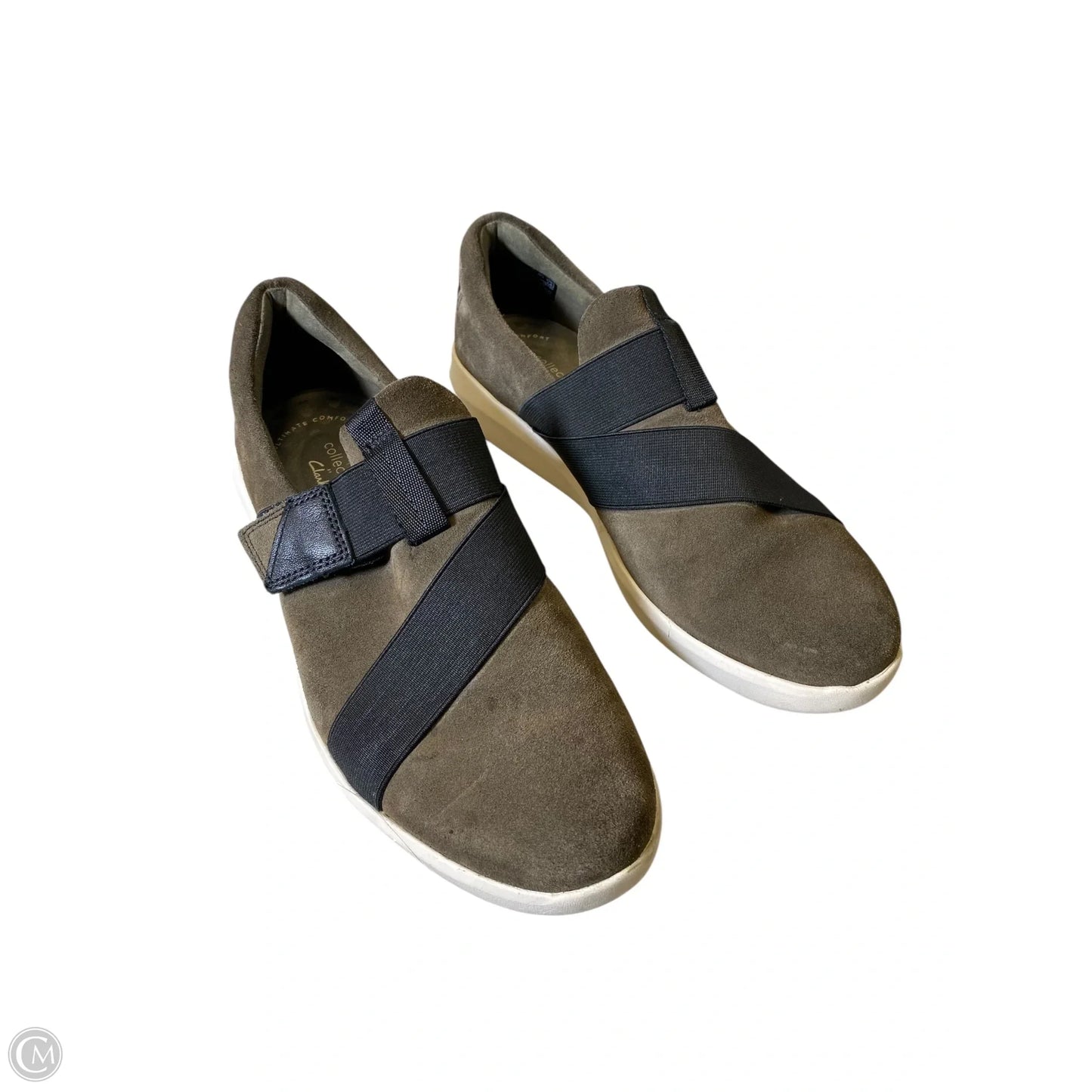 Shoes Flats By Clarks In Black & Green, Size: 8.5