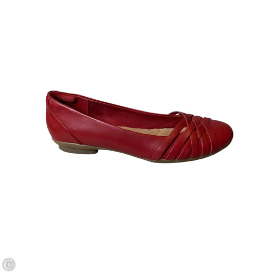 Shoes Flats By Clarks In Red, Size: 10