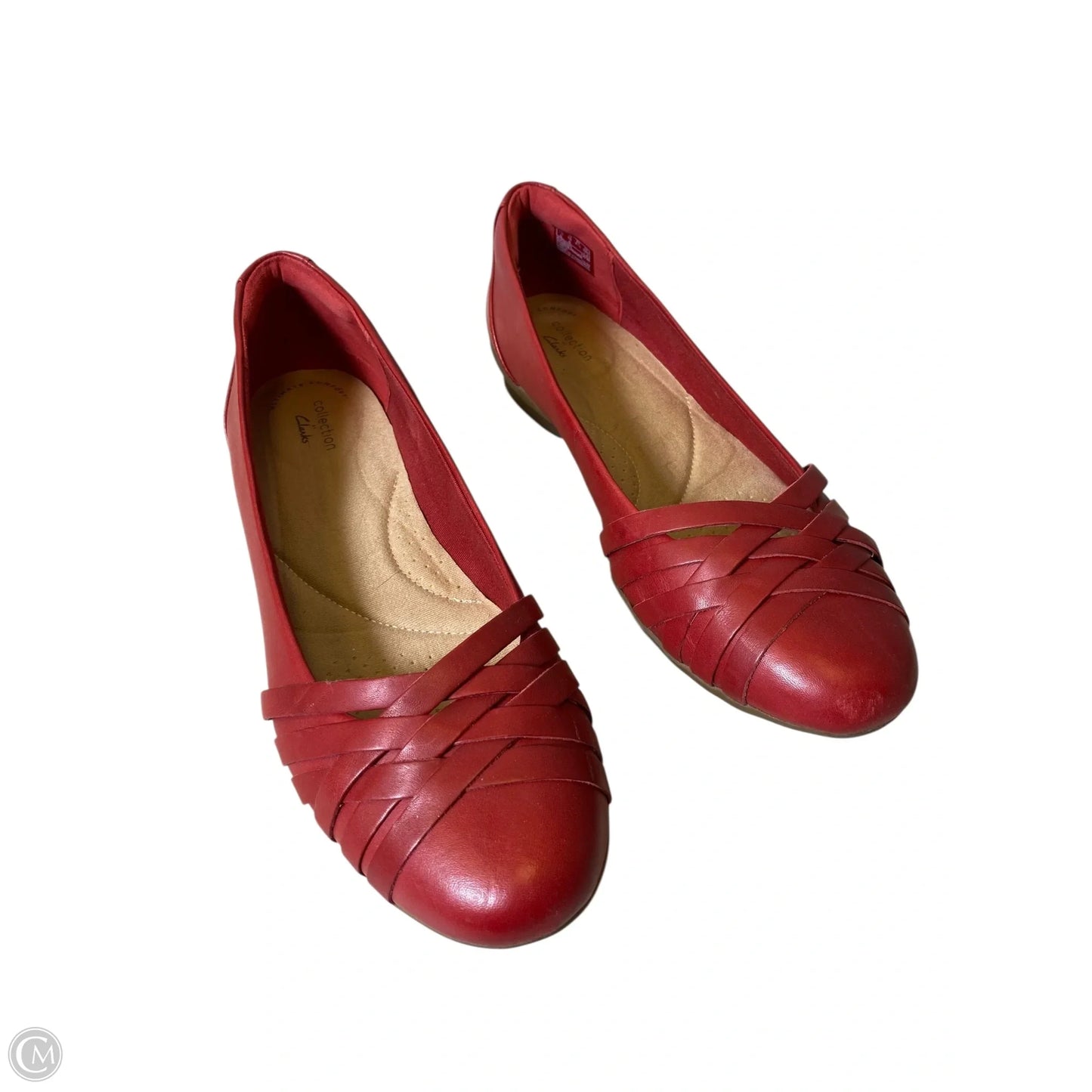 Shoes Flats By Clarks In Red, Size: 10