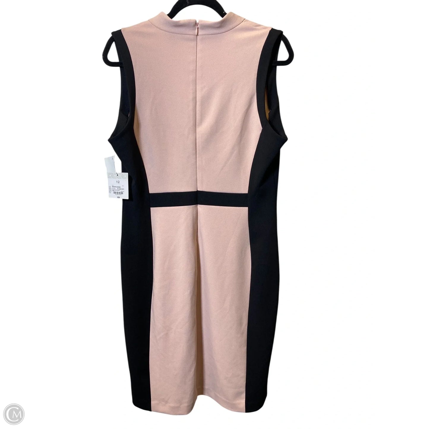 Dress Casual Midi By Liz Claiborne In Black & Pink, Size: L