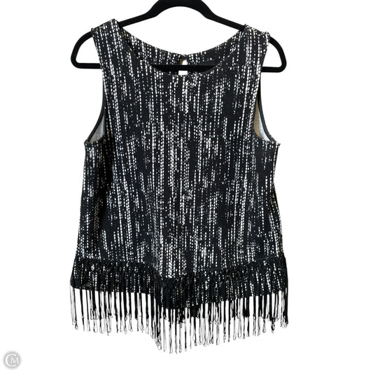 Top Sleeveless By Bobeau In Black & White, Size: L
