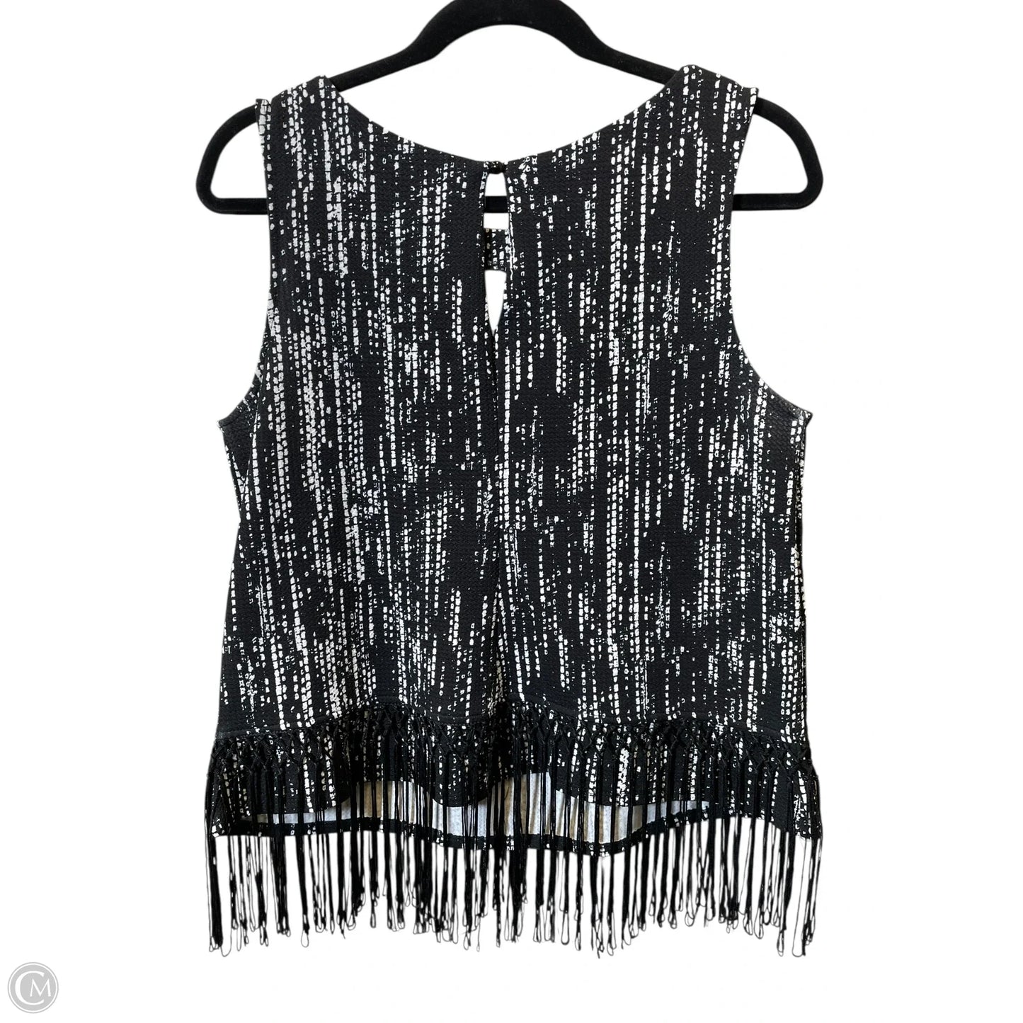 Top Sleeveless By Bobeau In Black & White, Size: L