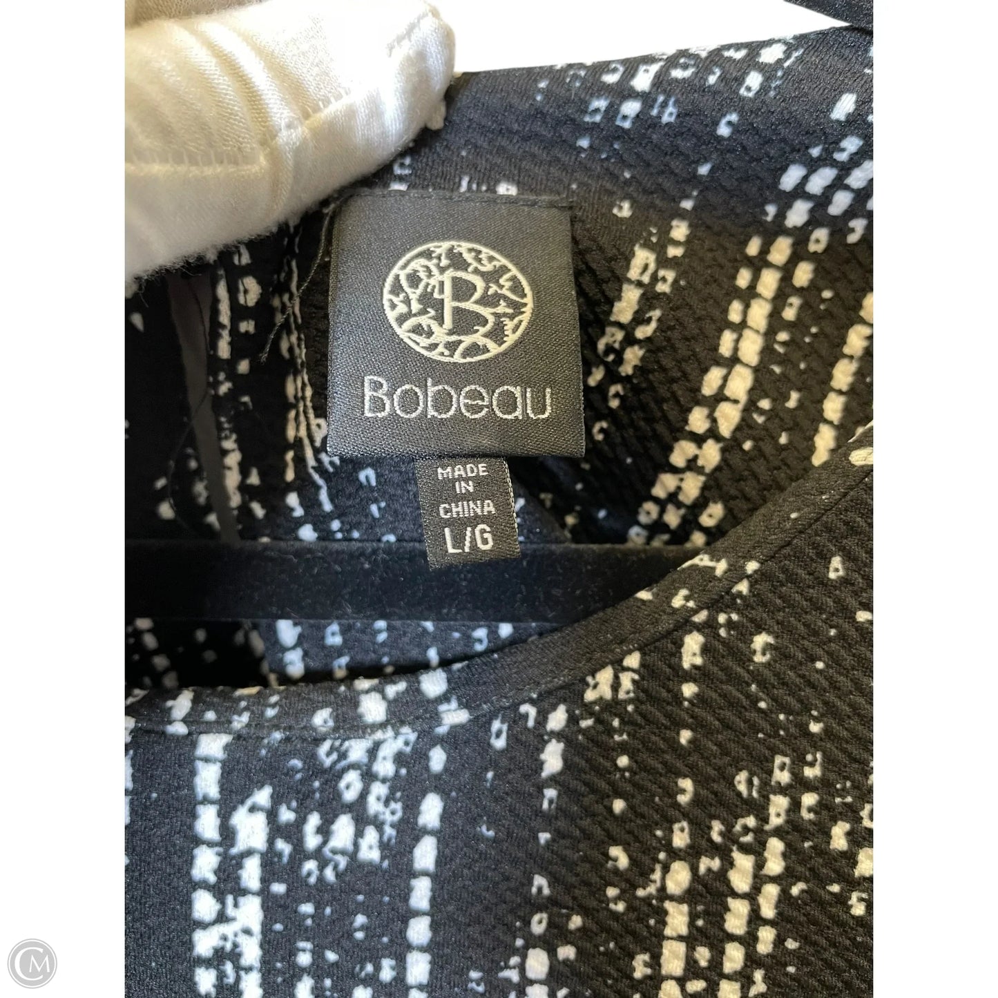 Top Sleeveless By Bobeau In Black & White, Size: L