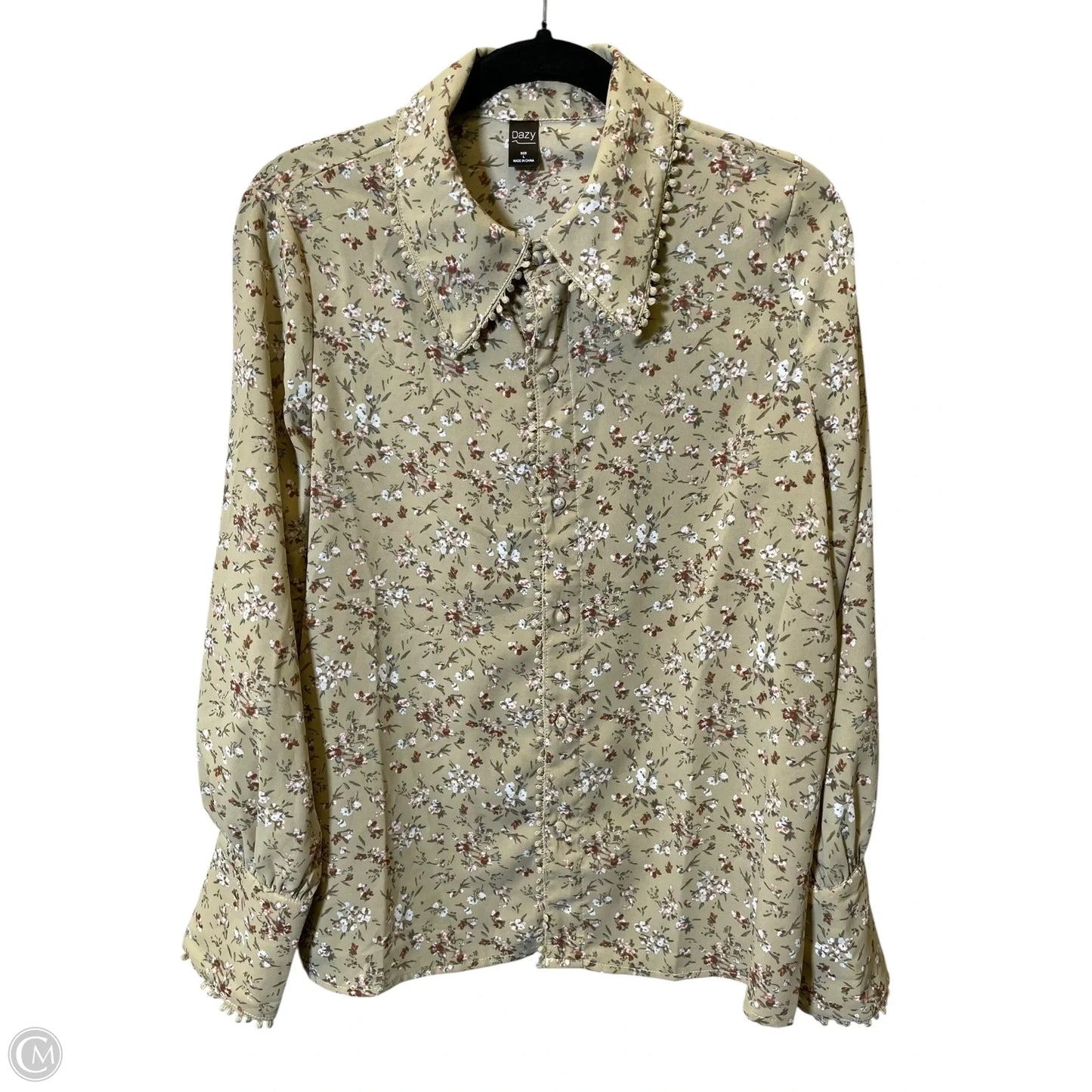 Blouse Long Sleeve By Clothes Mentor In Multi-colored, Size: L
