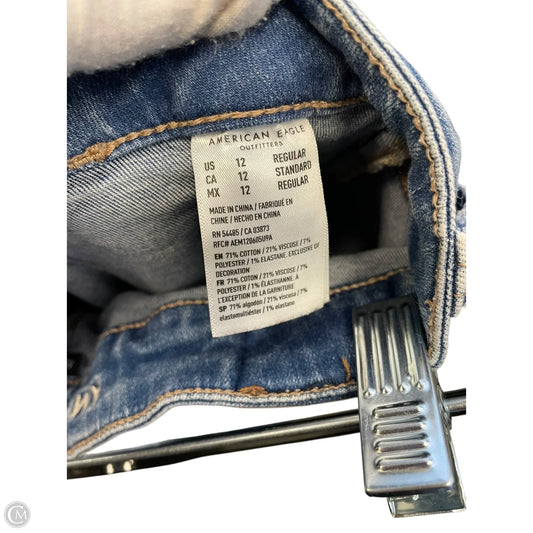 Jeans Flared By American Eagle In Blue Denim, Size: 12