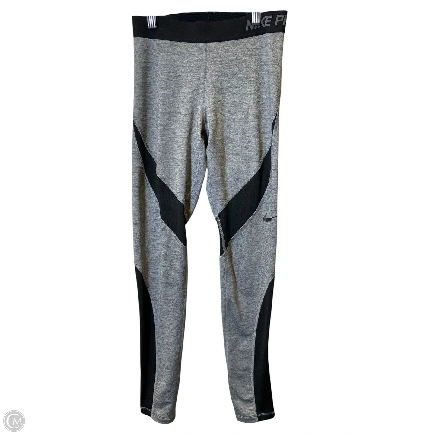 Athletic Leggings By Nike In Black & Grey, Size: S