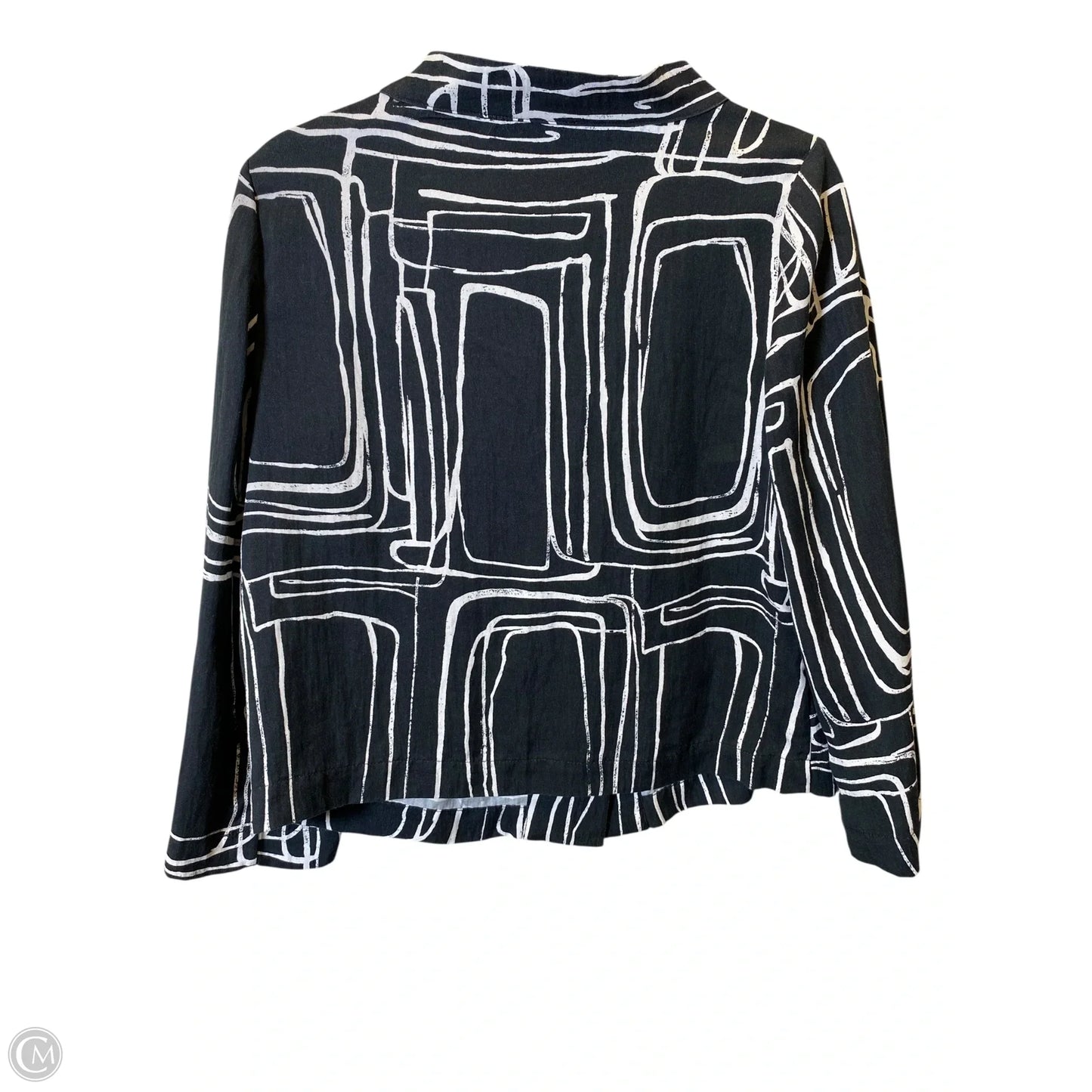 Blouse Long Sleeve By Habitat In Black & White, Size: Xs