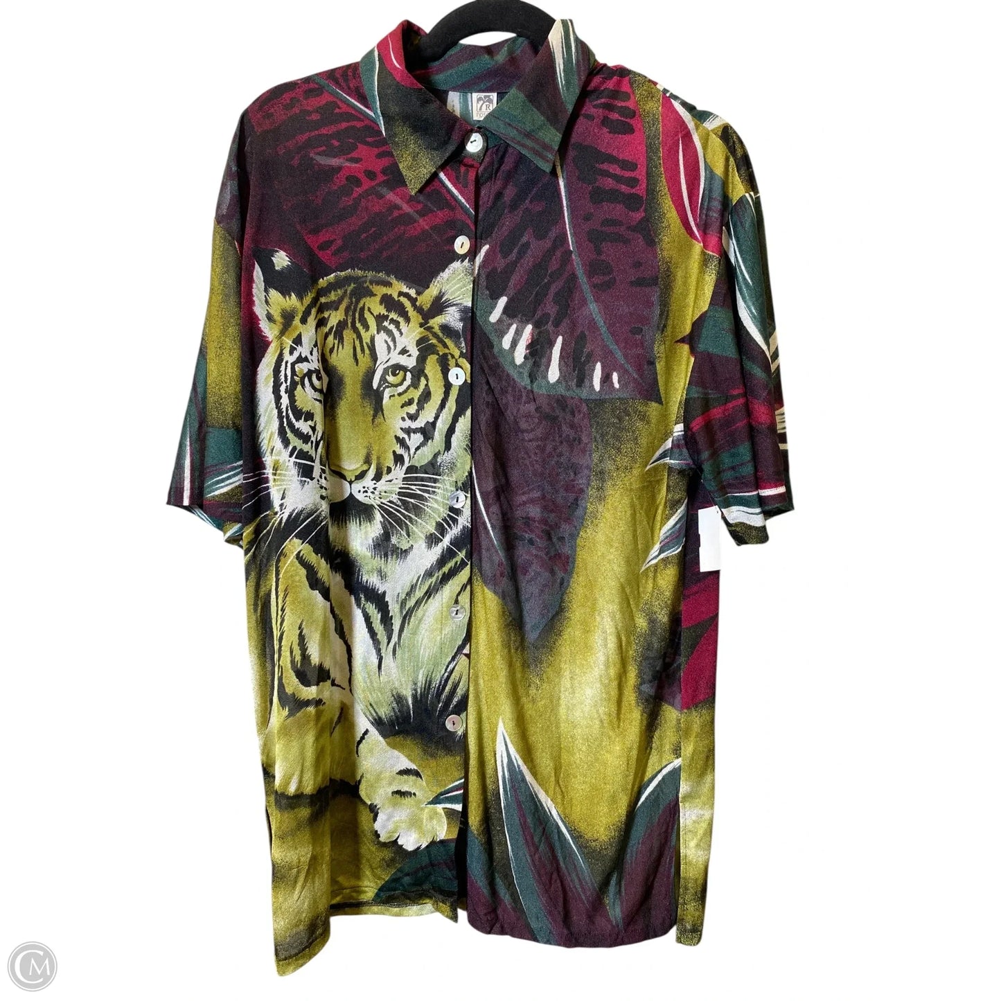 Blouse Short Sleeve By Clothes Mentor In Animal Print, Size: S
