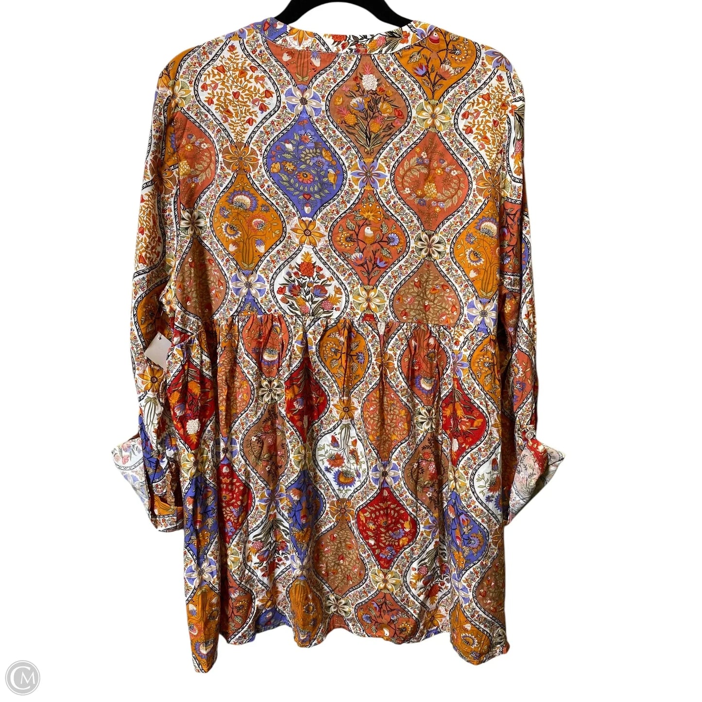 Blouse 3/4 Sleeve By Christian Siriano In Multi-colored, Size: Xl