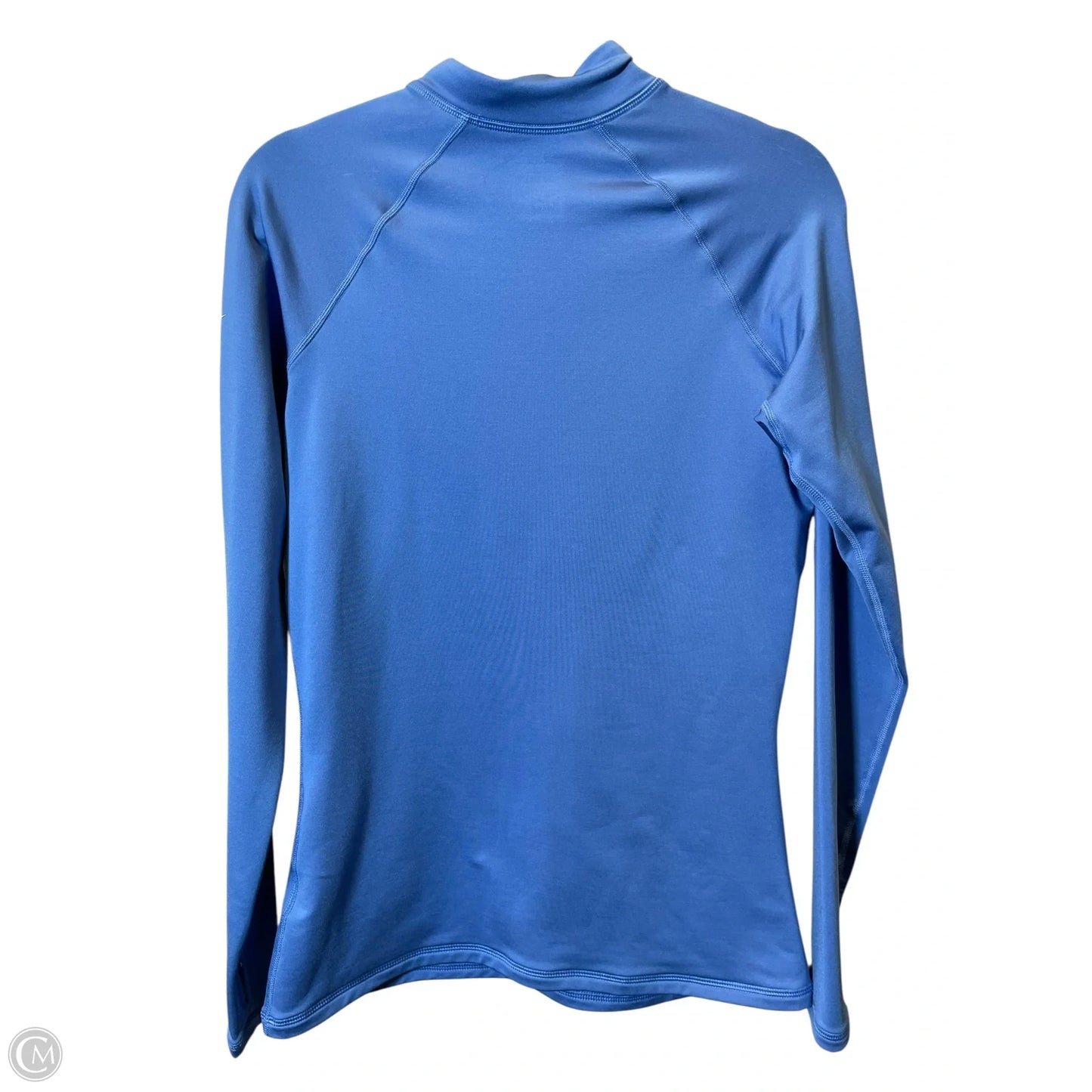 Athletic Top Long Sleeve Collar By Nike In Blue, Size: L