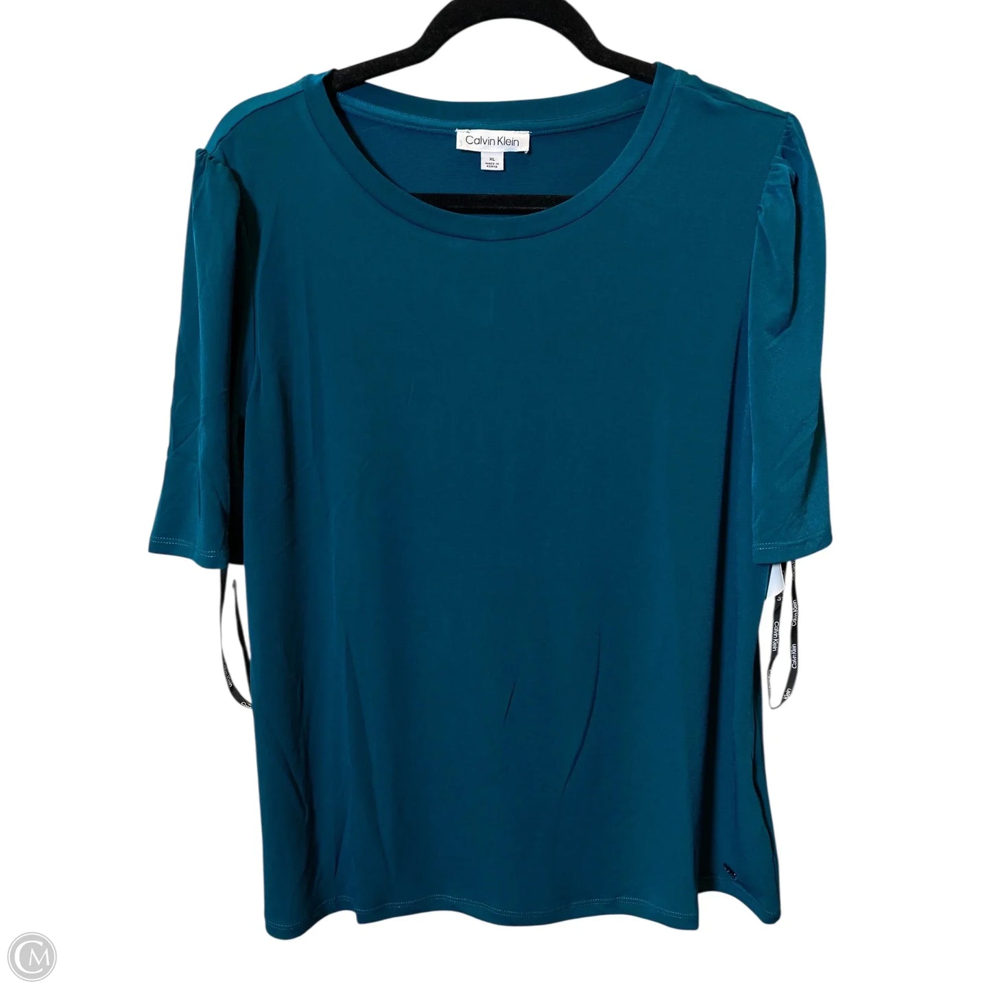 Top Short Sleeve By Calvin Klein In Green, Size: Xl