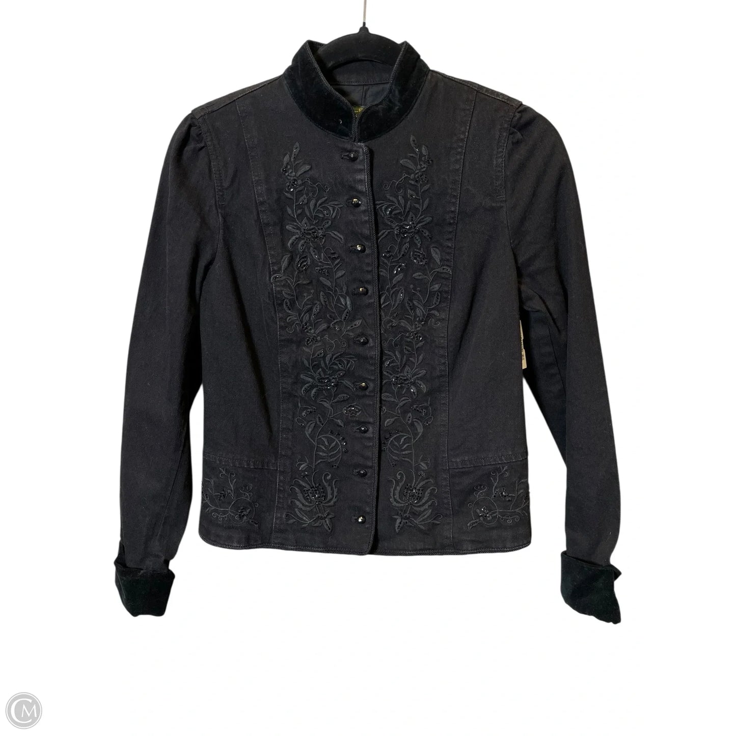 Jacket Denim By Lauren By Ralph Lauren In Black, Size: M