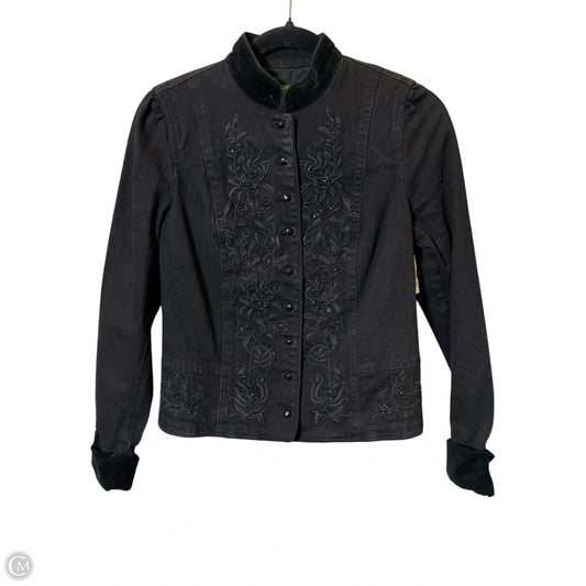 Jacket Denim By Lauren By Ralph Lauren In Black, Size: M