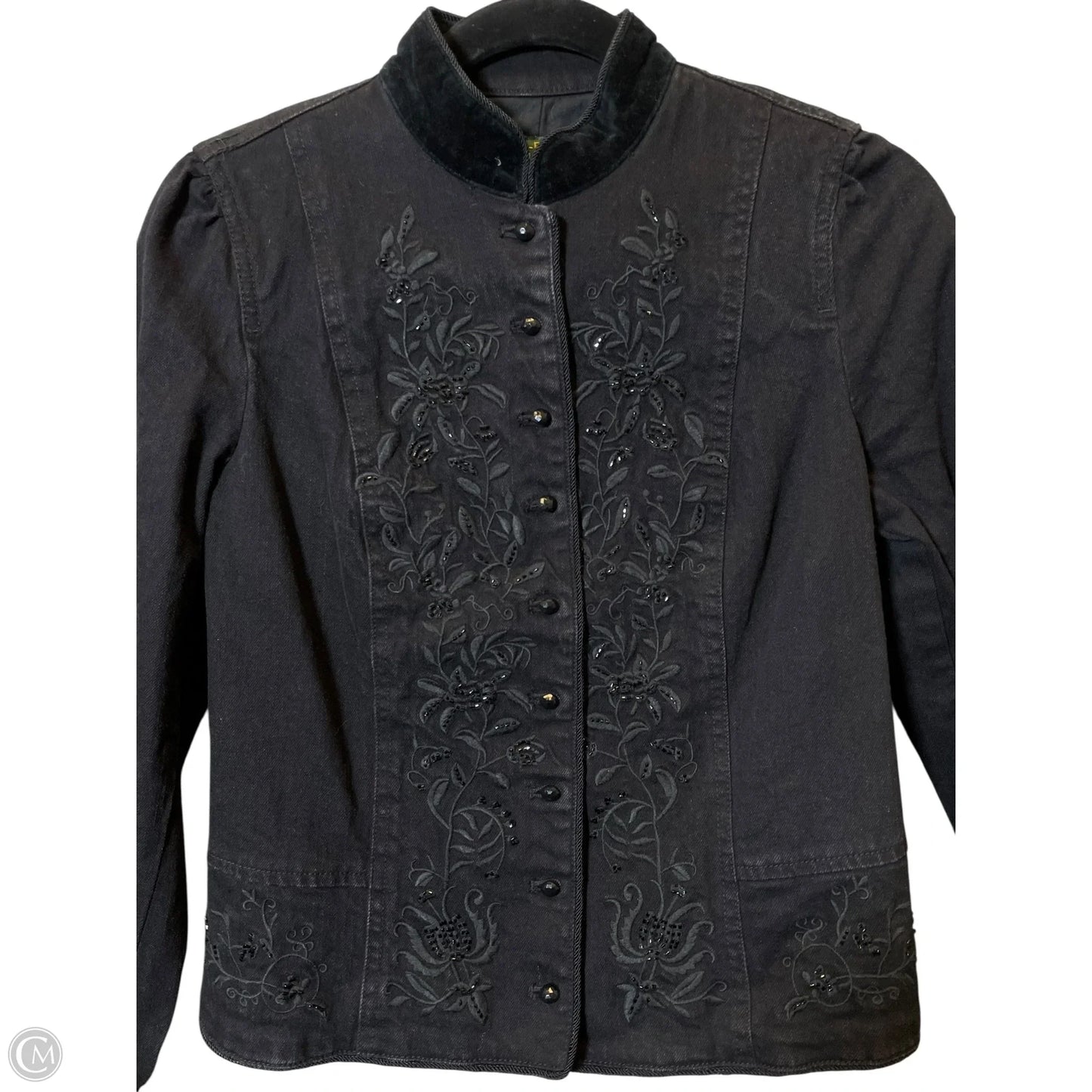 Jacket Denim By Lauren By Ralph Lauren In Black, Size: M