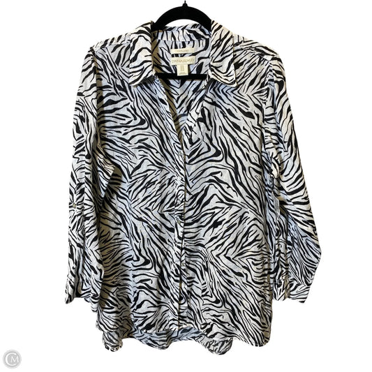 Blouse Long Sleeve By Cynthia Rowley In Animal Print, Size: 1x