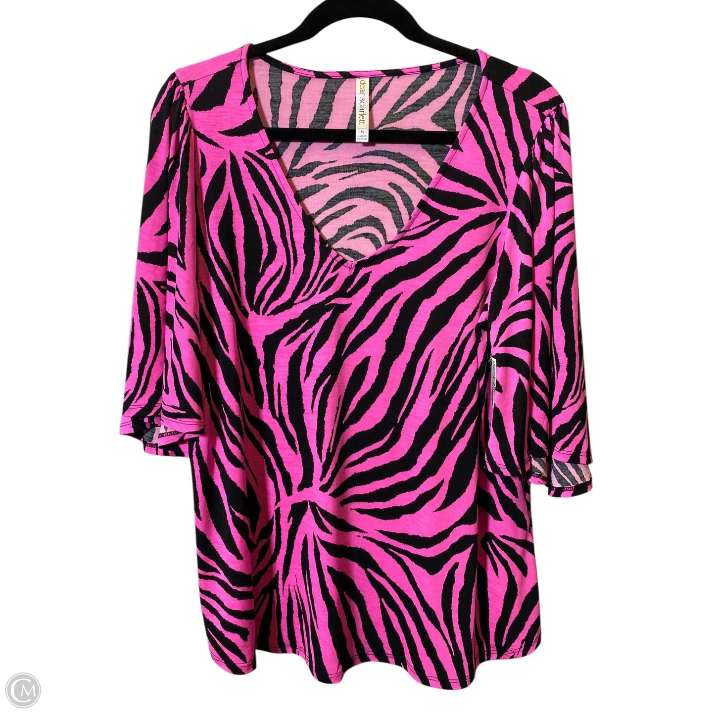 Top Short Sleeve By Clothes Mentor In Animal Print, Size: M