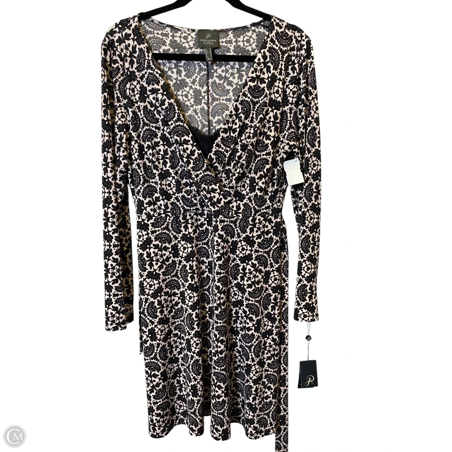 Dress Casual Short By Adrianna Papell In Black & Cream, Size: 10
