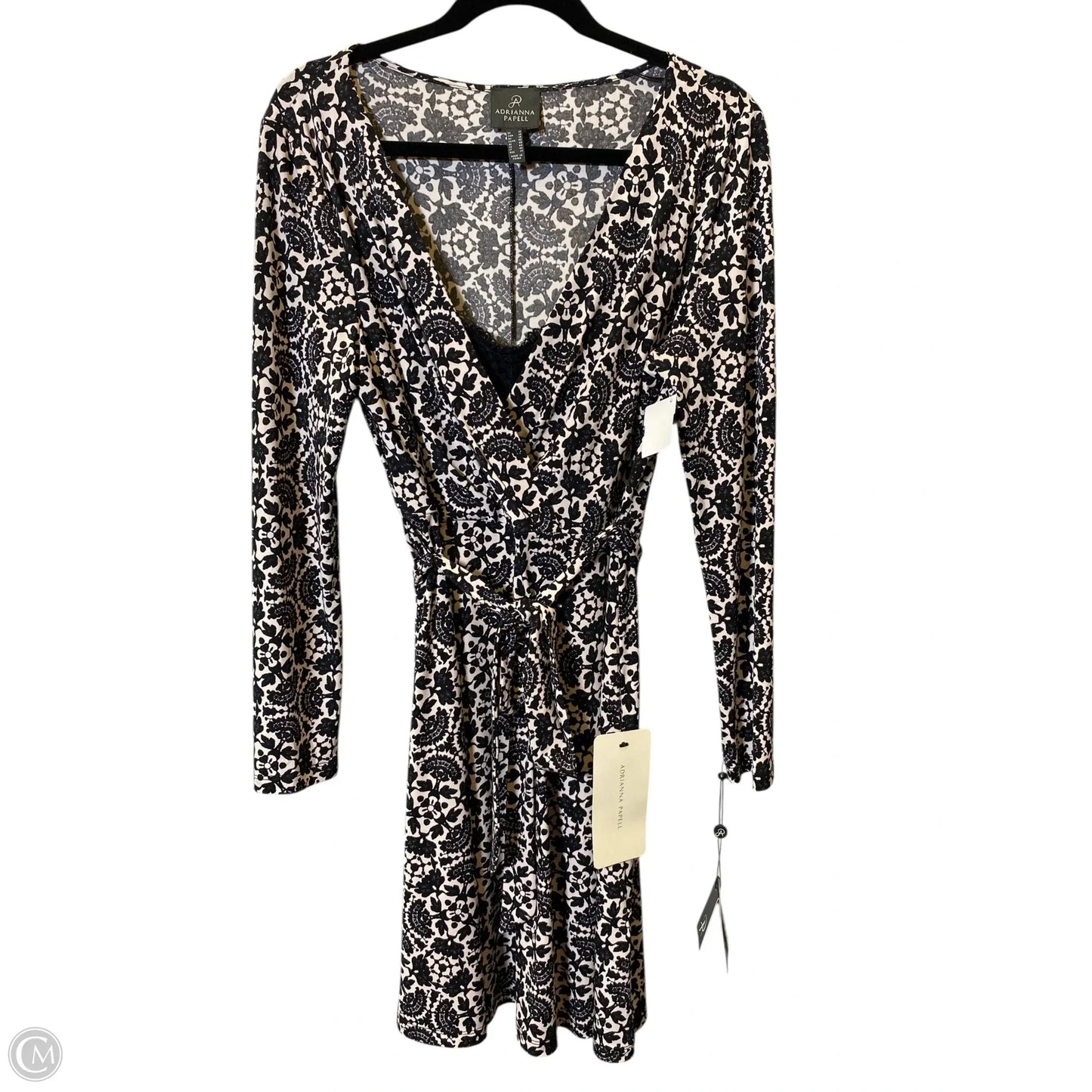 Dress Casual Short By Adrianna Papell In Black & Cream, Size: 10