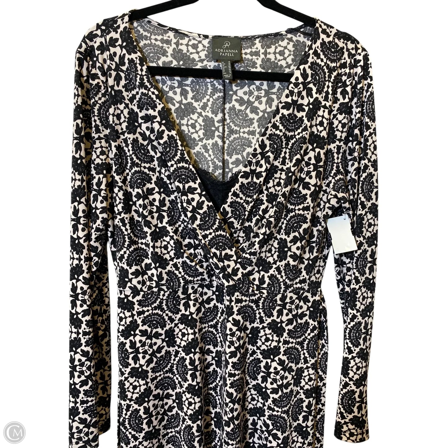 Dress Casual Short By Adrianna Papell In Black & Cream, Size: 10
