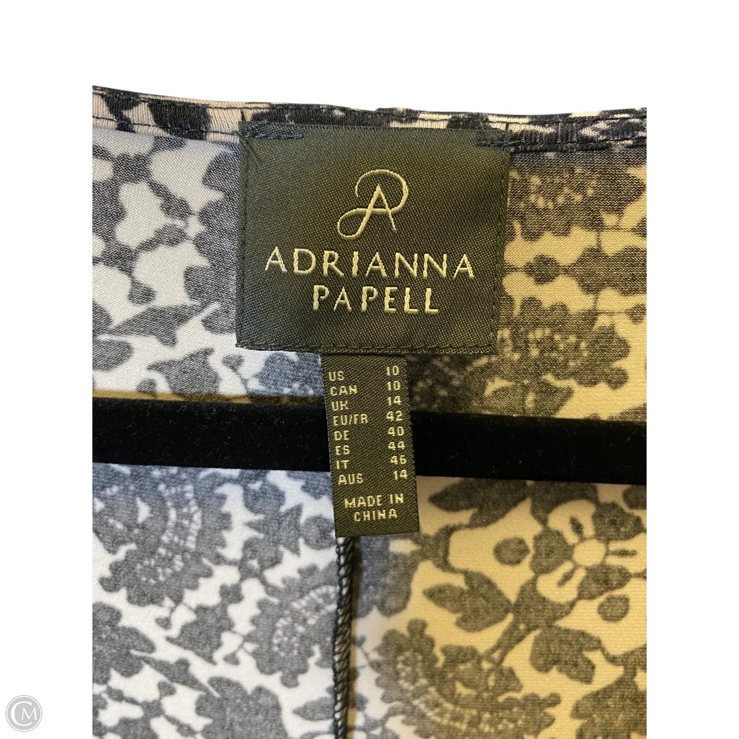 Dress Casual Short By Adrianna Papell In Black & Cream, Size: 10