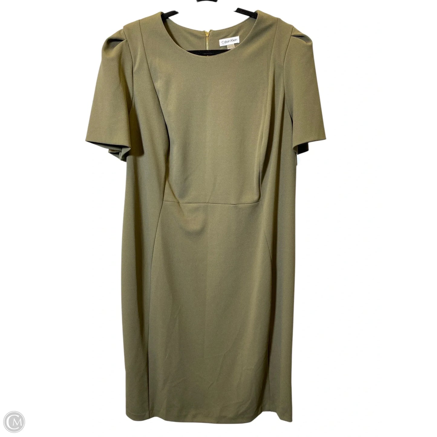 Dress Casual Midi By Calvin Klein In Green, Size: 18